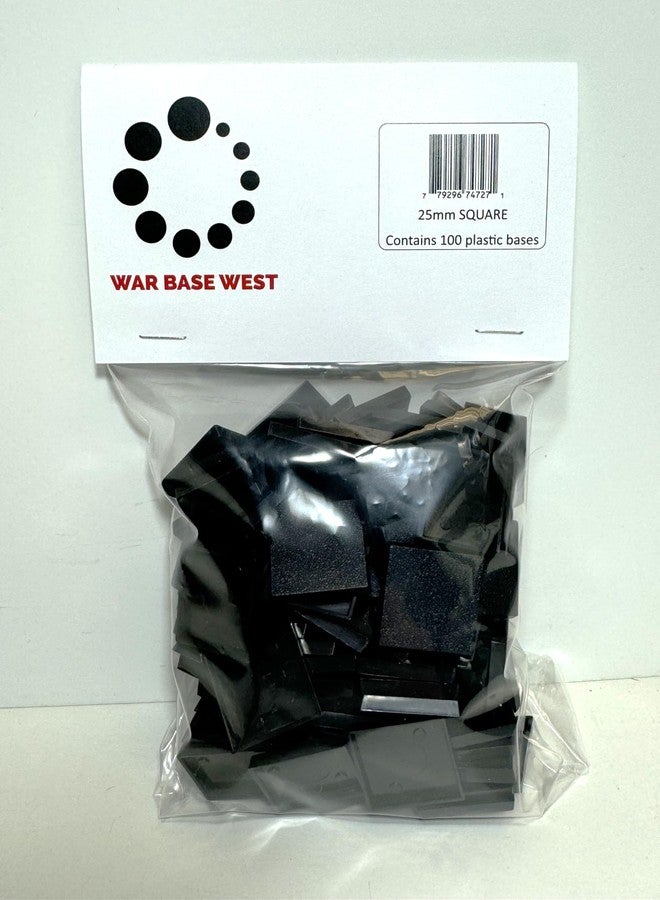 War Base West 25mm Square Bases, 100-pack, Used for Age of Sigmar & Warhammer Fantasy Saurus Orc Chaos Wargame Bitz - Image 1